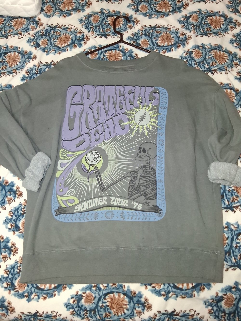 Grateful Dead Men’s Gray Graphic Sweatshirt - Summer Tour '76